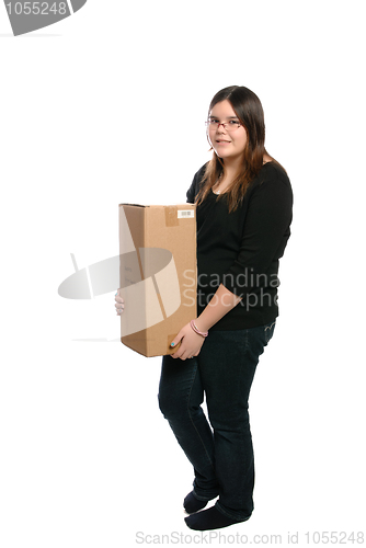 Image of Teenage Girl Holding Parcel