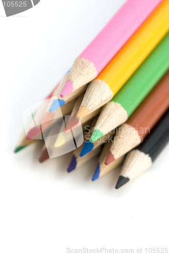 Image of Coloring Pencils in Pyramid - Shallow DOF