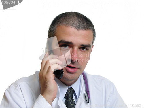 Image of Doctor speaking to the phone