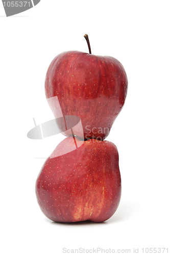 Image of Two red apples isolated on white