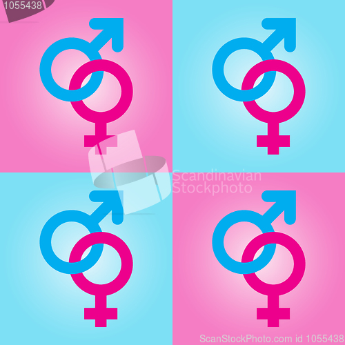 Image of background with male and female symbols