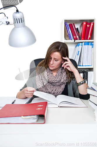 Image of Studying woman