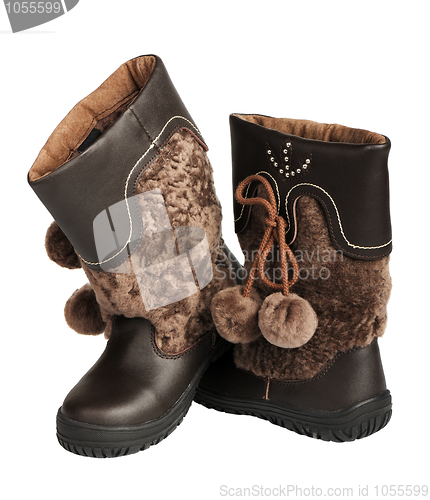 Image of Children's winter boots, isolated