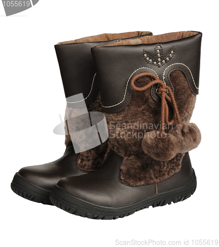 Image of Children's winter boots, isolated