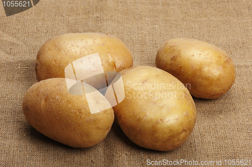 Image of Potatoes on a sacking