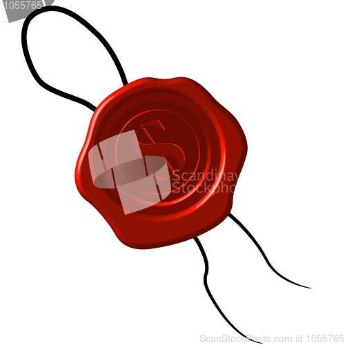 Image of dollar sign wax seal 