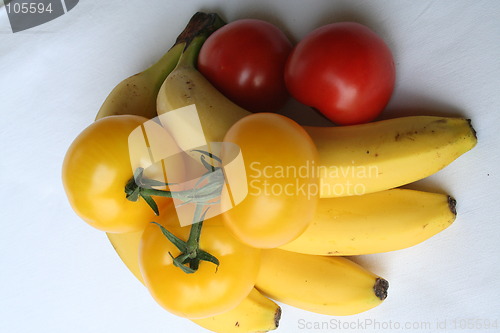 Image of Tomatos and bananas