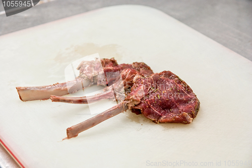 Image of raw marinated lamb meat