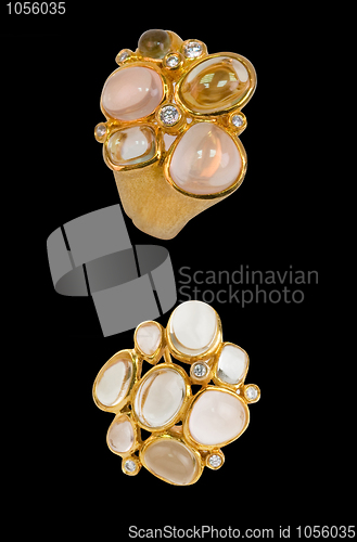 Image of Gold ring and earring