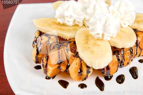 Image of Waffle with banana