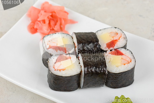 Image of sushi rolls