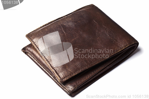 Image of Old Brown wallet isolated on white 