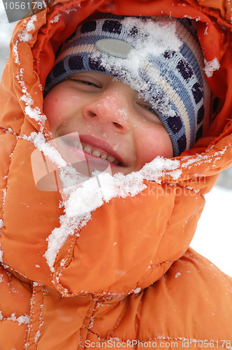 Image of winter happy boy portrait