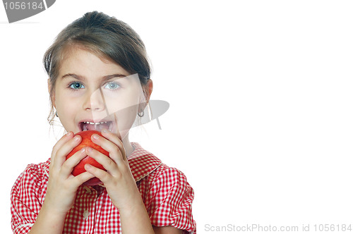Image of girl biting an apple
