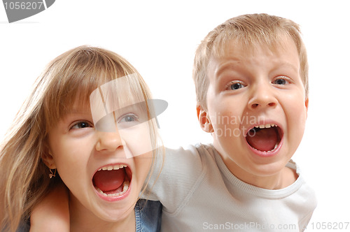 Image of naughty shouting kids