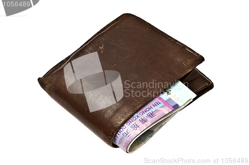 Image of Black wallet and HK Dollars