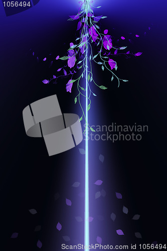 Image of abstract background of flowers and leaves