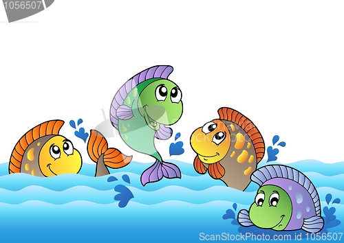 Image of Cute freshwater fishes in river
