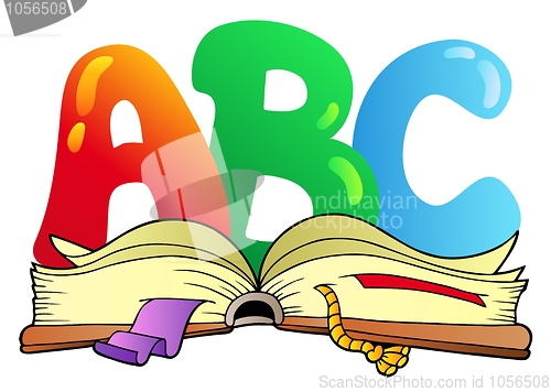 Image of Cartoon ABC letters with open book