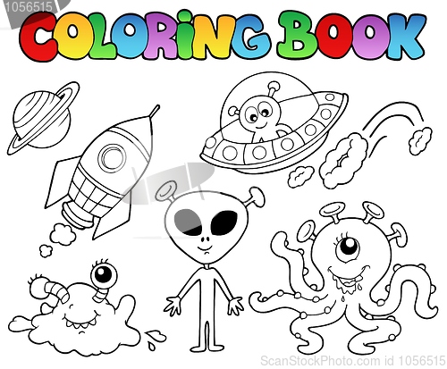 Image of Coloring book with aliens