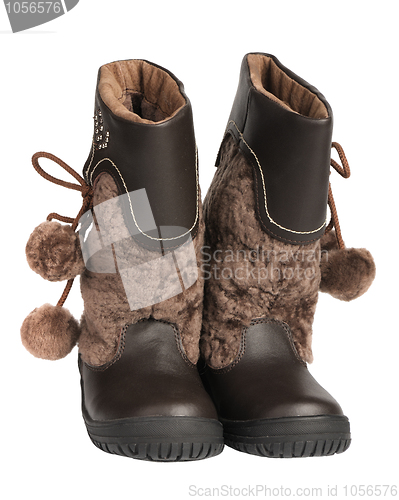 Image of Children's winter boots, isolated