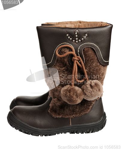 Image of Children's winter boots, isolated