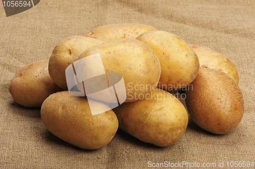 Image of Potatoes on a sacking