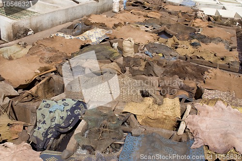 Image of Skins in a berber  tannery.