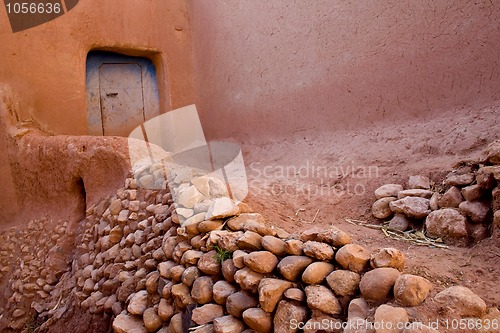 Image of A pink narrow street 