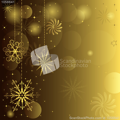 Image of Golden christmas background