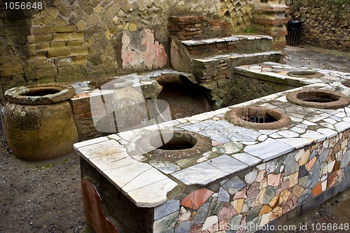 Image of A  thermopolium in Herculaneum (near Naples, in Italy)