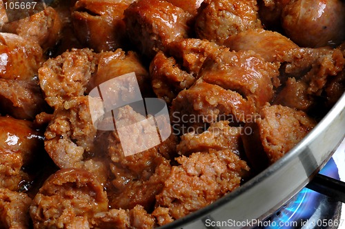 Image of italian sausage frying