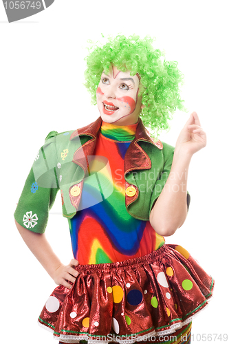 Image of Portrait of smiling female clown