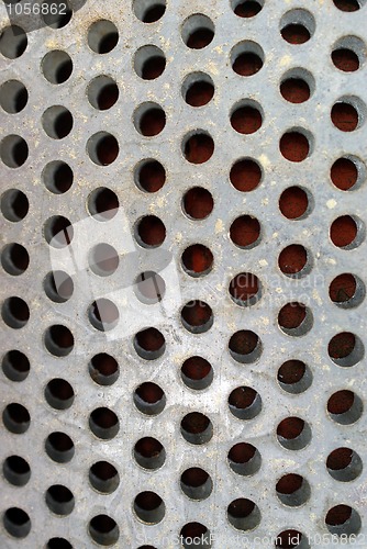 Image of Metal Plate with Round Holes