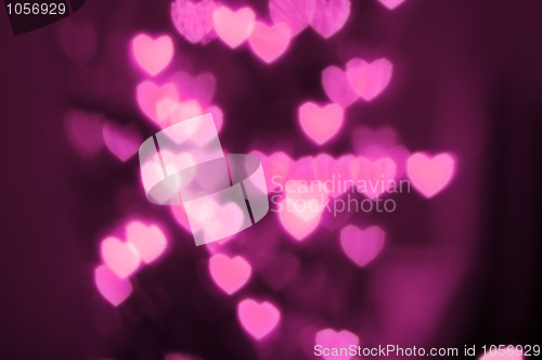 Image of Cool pink heart lights out of focus