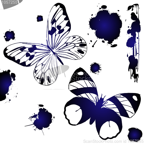 Image of Blue ink butterflies