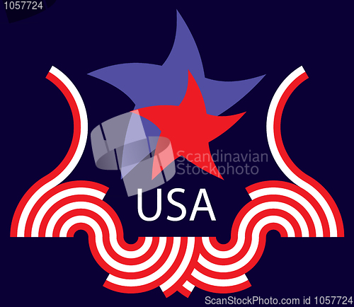 Image of American flag, designed using elements