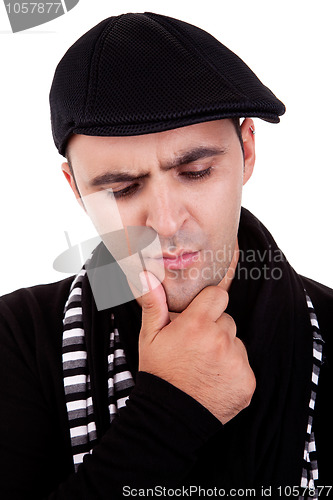 Image of Portrait of a young man thinking
