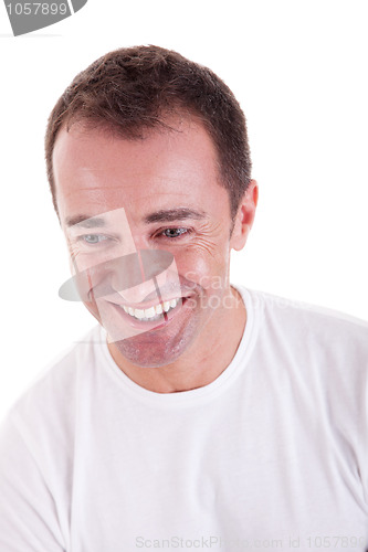 Image of Portrait of a handsome middle-age man happy