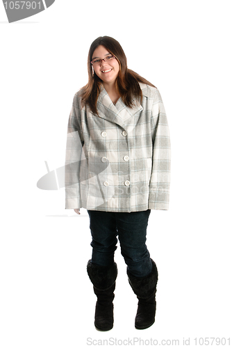 Image of Smiling Teen Wearing Winter Clothing