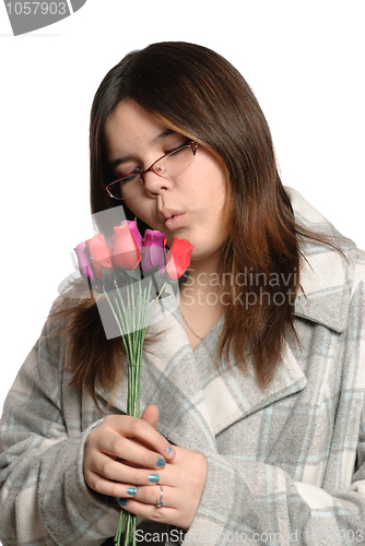 Image of Teen Holding Roses