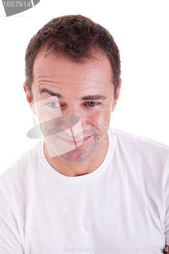 Image of Portrait of a handsome middle-age man happy