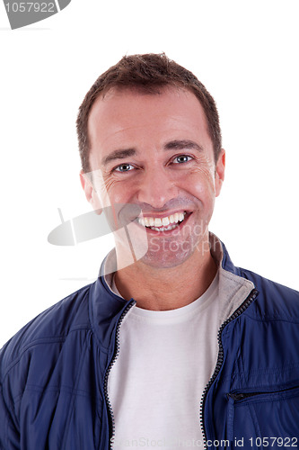 Image of Portrait of a handsome middle-age man happy
