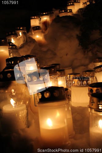 Image of Candles in Christmas night