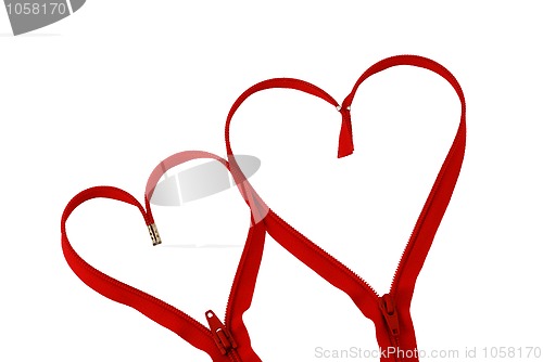 Image of Valentine day red zipper hearts