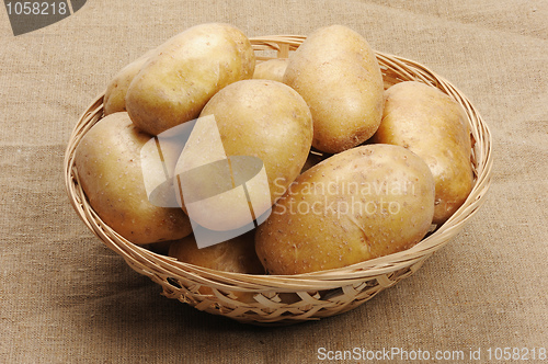 Image of Potatoes on a sacking