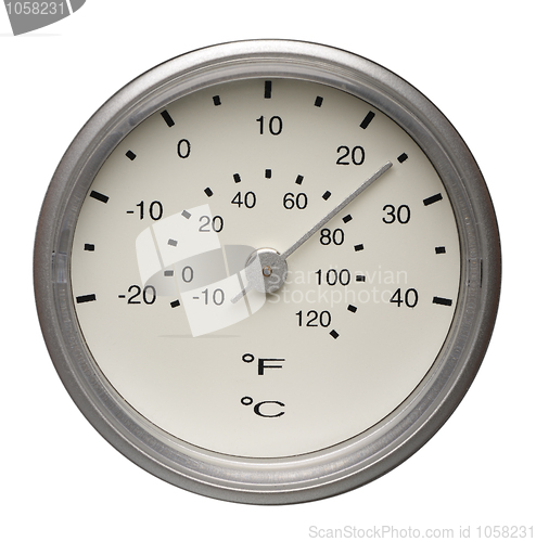 Image of Dial of thermometer, isolated