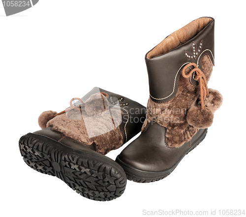Image of Children's winter boots, isolated