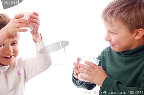 Image of children drinking milk