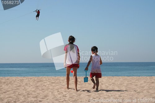 Image of Children on Mexico Beach